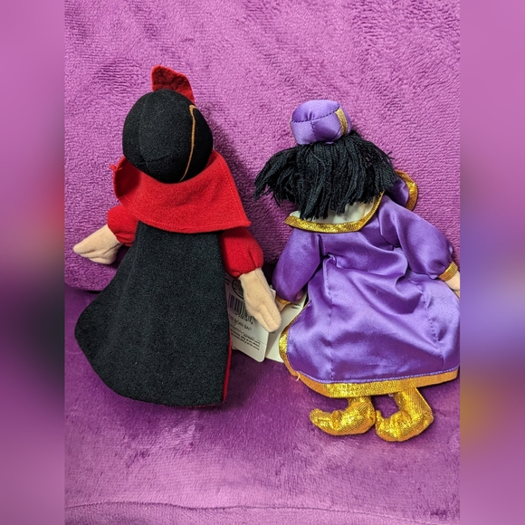 Aladdin Jasmine Genie Jafar Disney Store Bean Bag Plush Vintage 1999 8" Set - Picture 5 of 11